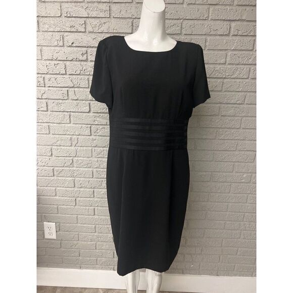 Positive Attitude Petite Black Ribbon Detail Dress And Jacket Set Size 12P - Picture 3 of 14